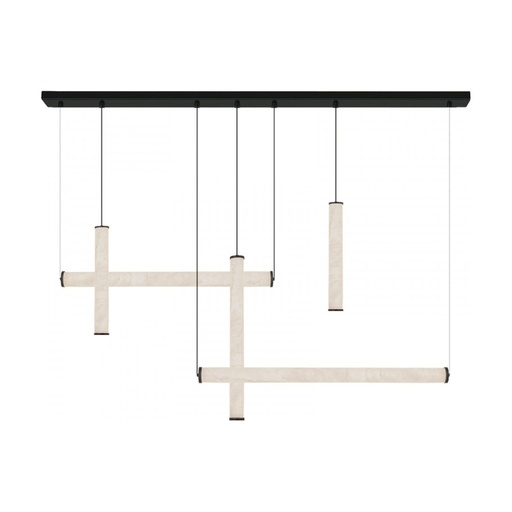 [W4L853336] PENDANT LED LIGHT 93W 3000K SUNDY BLACK METAL - ALUMINIUM - ALABASTER
