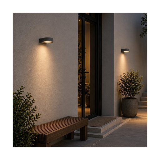 [W4L853481] OUTDOOR WALL LED LIGHT 12W 3000K GRAPHITE ALUMINIUM IP54