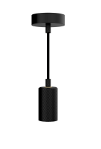 [W4L883291] Segula, Electrical accessories, Segula E27 socket for designer bulb, black, with 5 m fabric cable and canopy, Metal, Plastic, Height: 80 mm, Diameter: 50 mm, 60.0 W, IP 20
