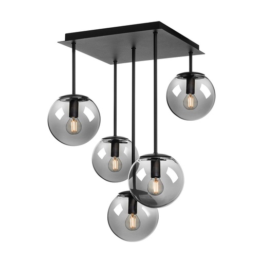 [W4L083271] BOLDY PL 5x28W E14 BLACK/SMOKEY (4.1.1)