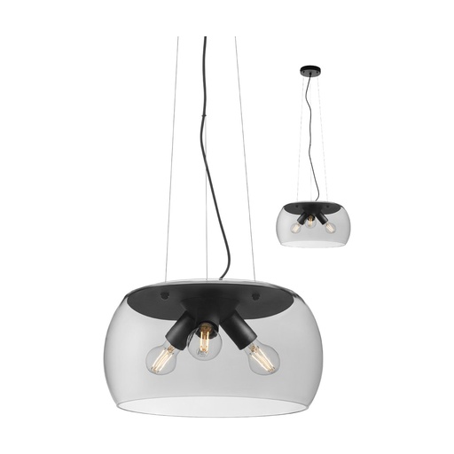 [W4L083343] CROMA SU 3x42W E27 RD BLACK/SMOKEY  (5.1.1)