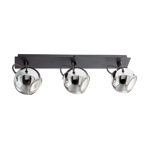 [W4L083790] WARD AP/PL 3x35W GU10 BLACK/SMOKEY(5.1.1)